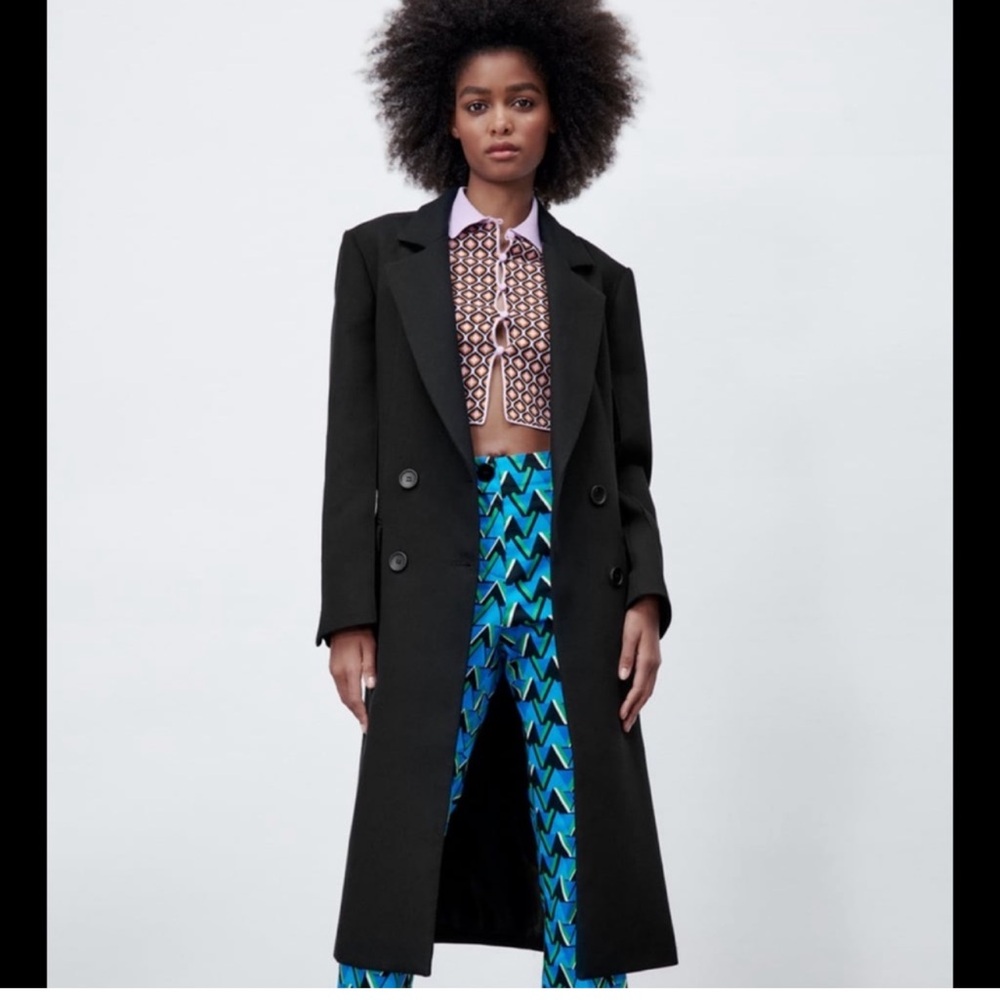 Black Zara Trench Coat Like New Condition